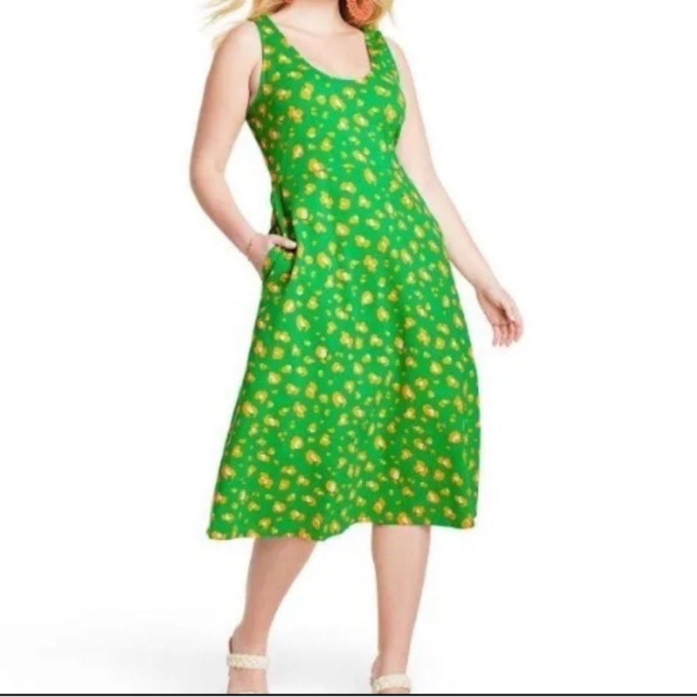 Tabitha Brown X Target Leopard Print Pocket A line Fit and Flare Dress Small